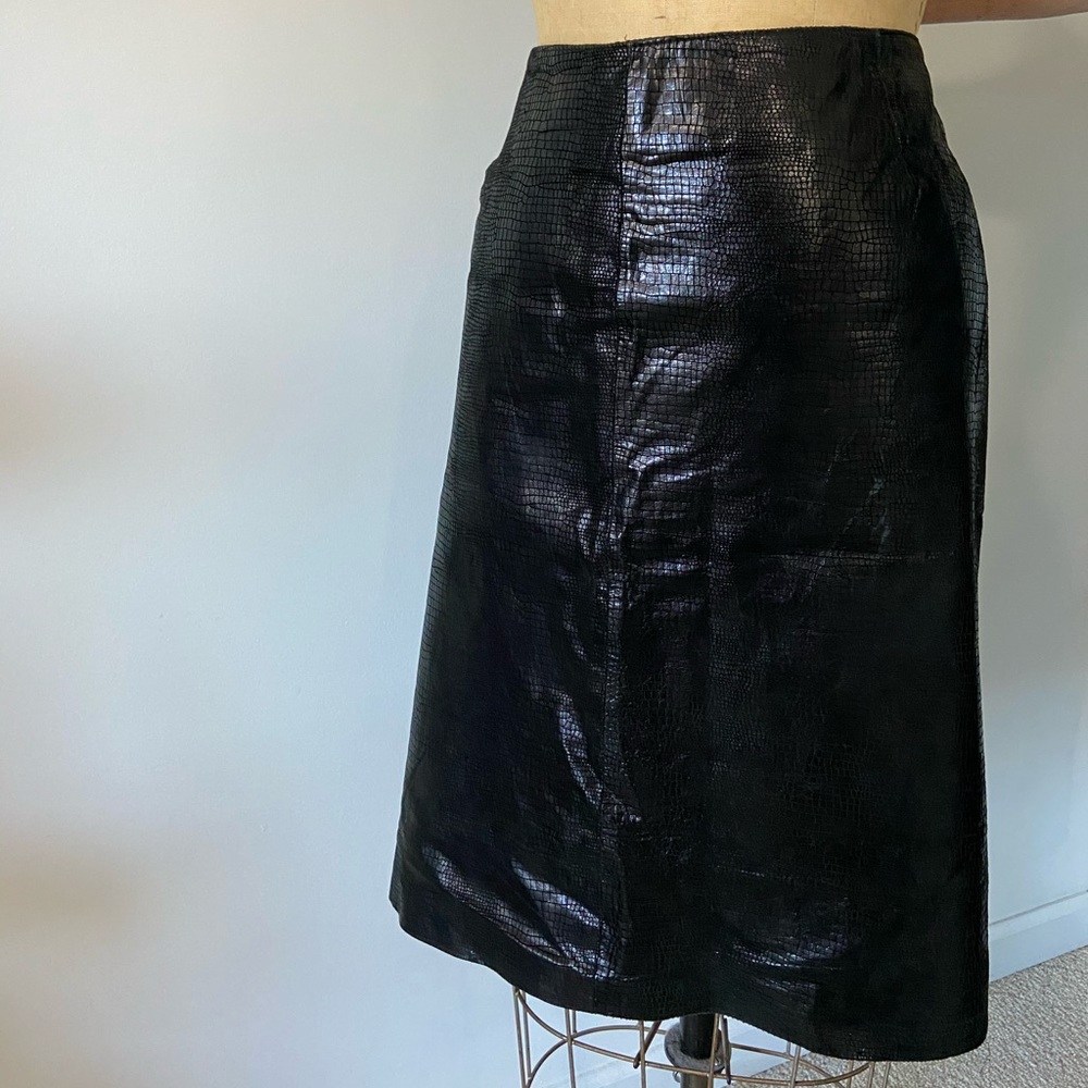 Textured Black Leather Skirt by I.N.C. Size 24.